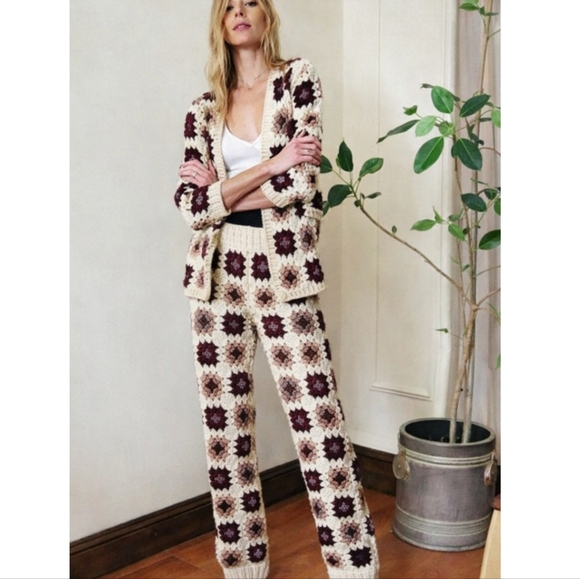 Flook The Label Pants - FLOOK FREE PEOPLE GRANNY CROCHET TROUSER PANTS